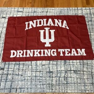 University Of Indiana Drinking Team Banner Sign Hoosiers One Sided About 3'×5'